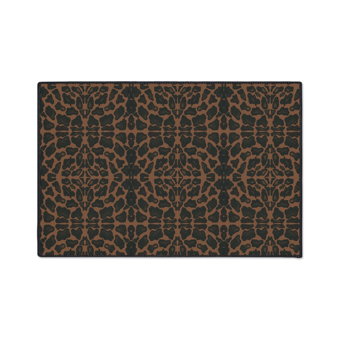 Stylish Animal Print Heavy Duty Floor Mat, Luxury Entrance Rug, Featuring Leopard/Panther© in Tan and Black. Non-Slip Kitchen Mat, Outdoor Flooring, Animal Print Accent Rug