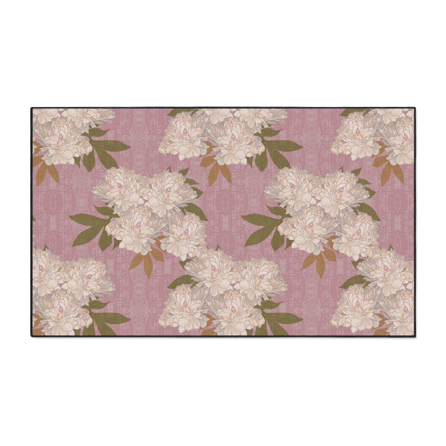Floral Heavy Duty Floor Mat for Home Decor, Entryway Rug, Kitchen Pad, Durable Non-Slip Mat, Ideal for Weddings and Celebrations Featuring Rachel's Peonies© in Dusty Pink.