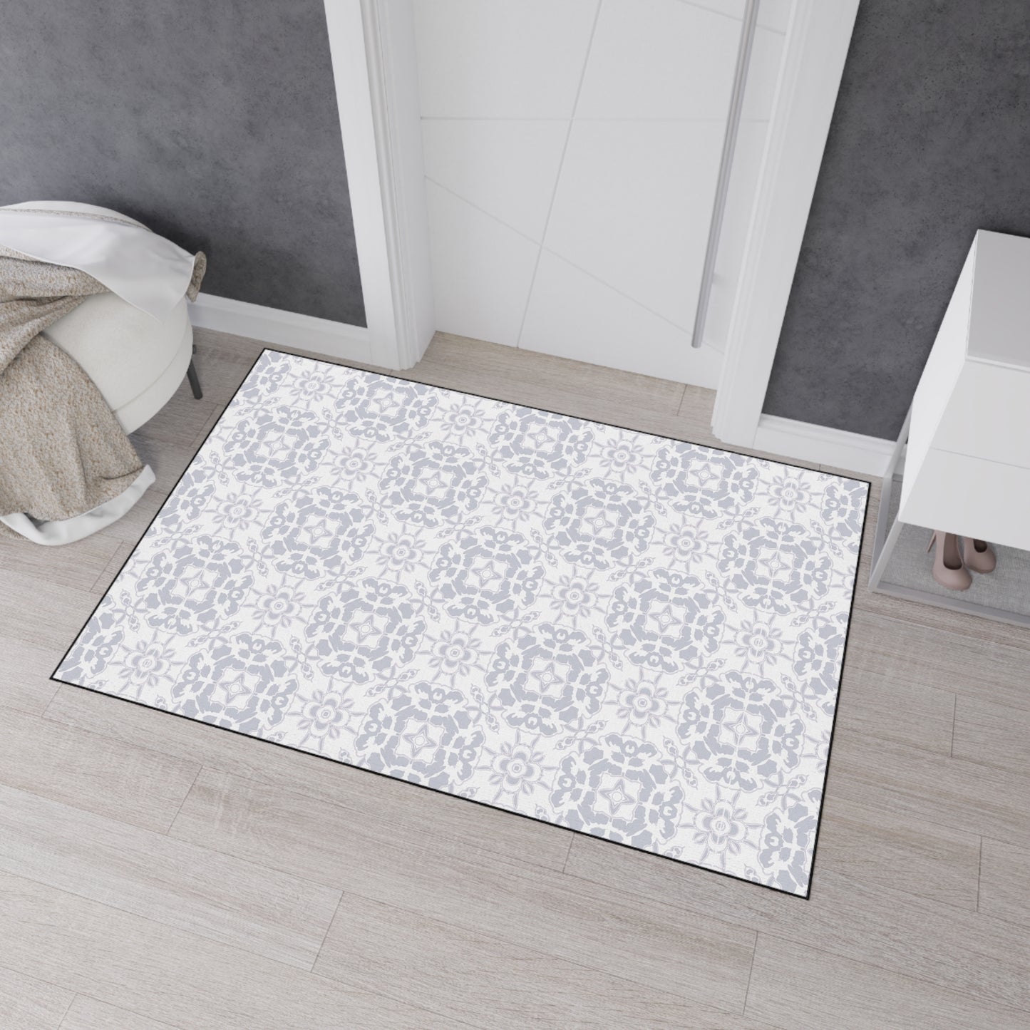 Stylish Heavy Duty Floor Mat, Rounded Coastal Tile© Moonlight, Indoor/Outdoor Rug for Home Decor, Kitchen Mat, Pet Friendly