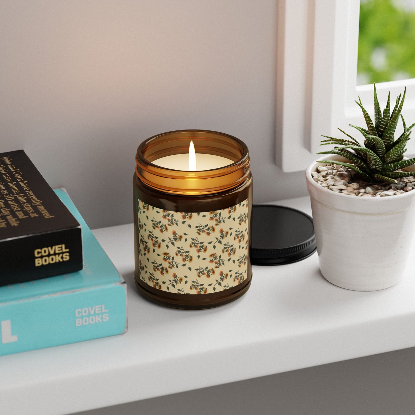 Sunflower Debut© Beige, Cozy Floral Scented Soy Candle, Aromatic Ambiance, Relaxing Gift, Home Decor, Eco-Friendly, Spa Essence