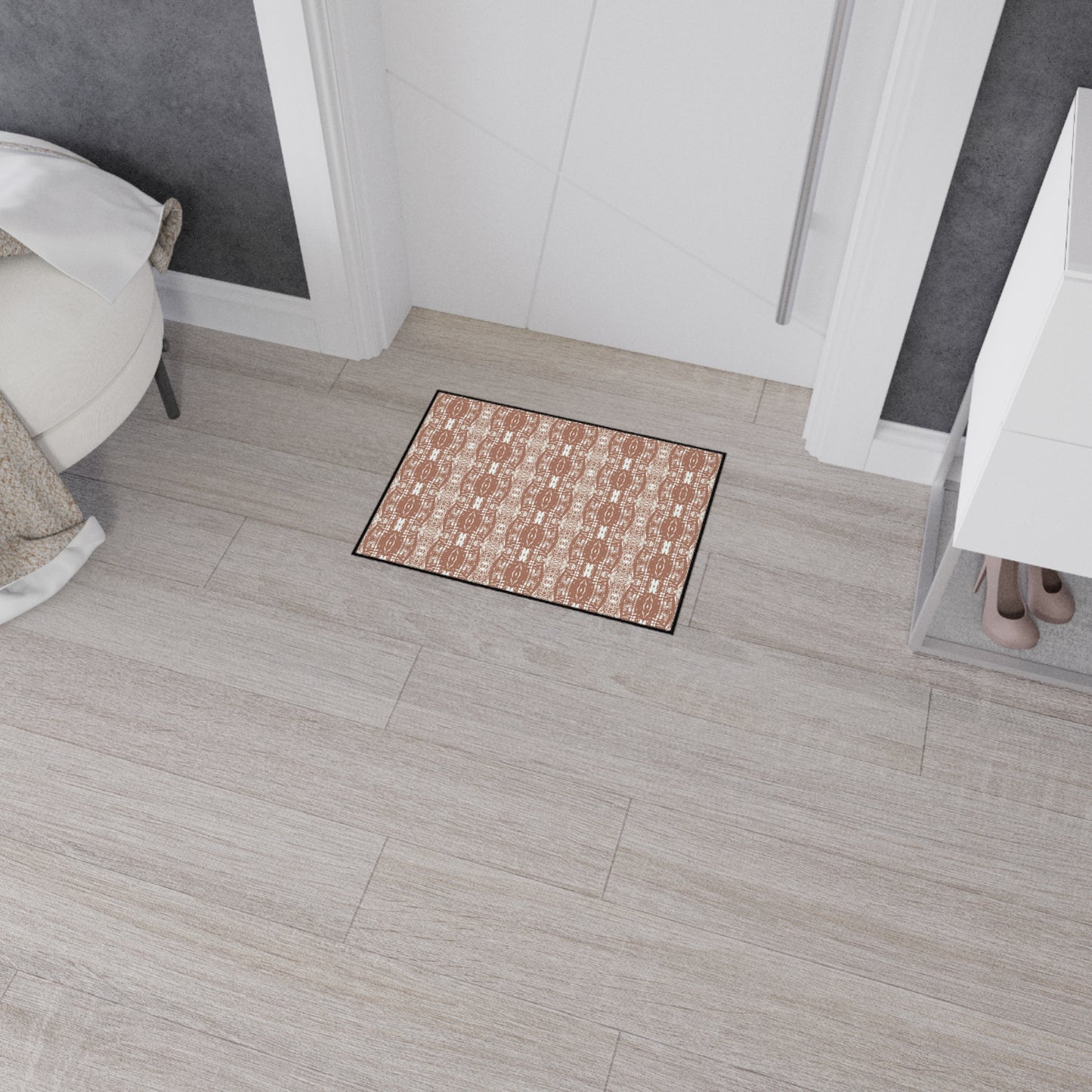 Stylish Heavy Duty Floor Mat, Half Bamboo© Mocha, Home Decor, Kitchen Mat, Entryway Rug, Modern Living Space, Gift Idea