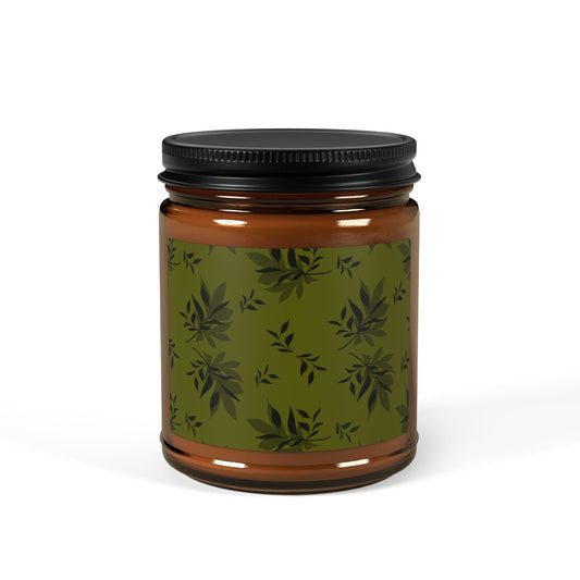 Relaxing Scented Soy Candle - Eco-Friendly Amber Jar, Featuring Vintage Leaf Toss© Aromatherapy Gift, Home Décor, Self-Care, Stress Relief