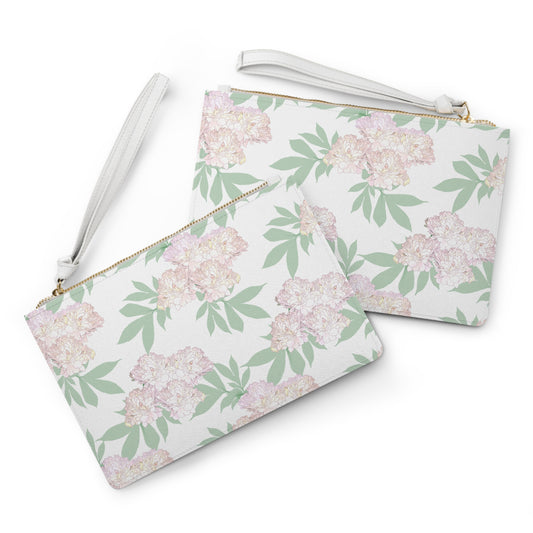 Clutch Bag, Rachel's Peonies© White