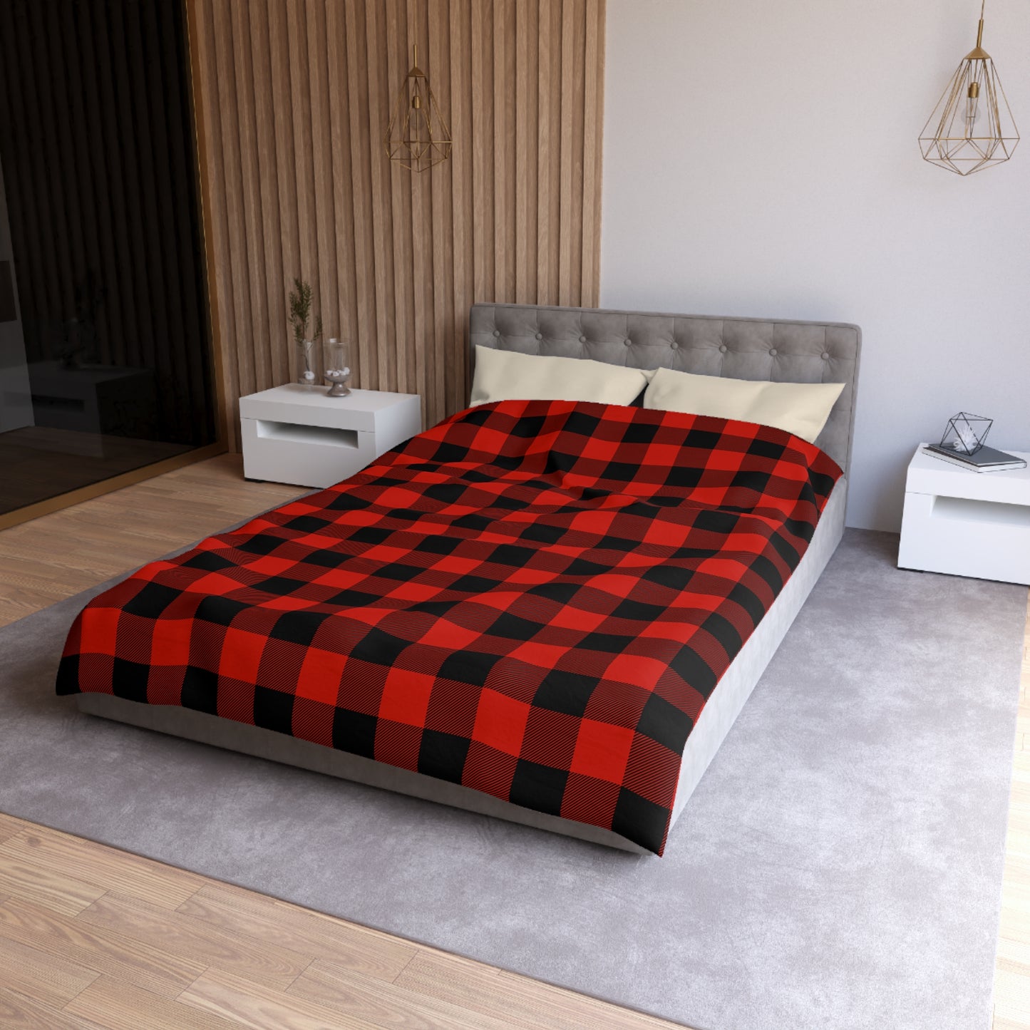 Microfiber Duvet Cover - Buffalo Plaid, Red