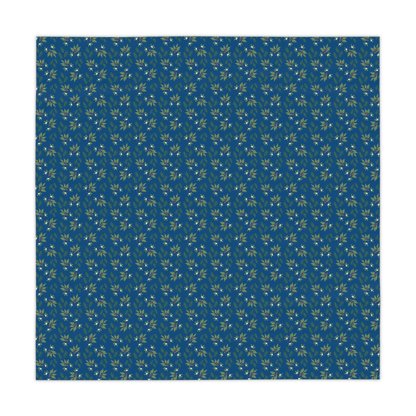 Tablecloth - Mistletoe, Berries and Sprigs, Blue