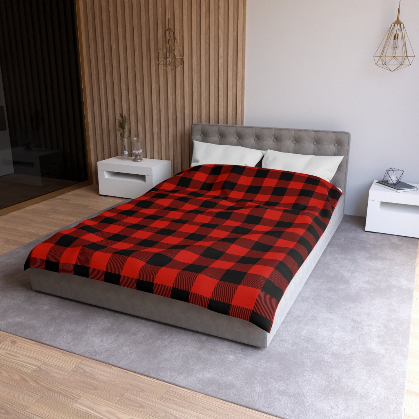 Microfiber Duvet Cover - Buffalo Plaid, Red