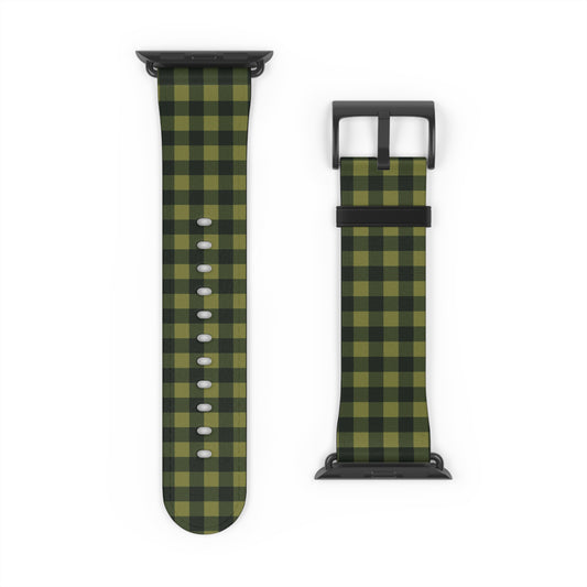 Green Buffalo Plaid Watch Band — Lightweight Patterned Apple Watch Strap