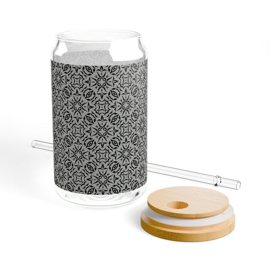 Copy of Copy of Sipper Glass, Royal Prim©, Black & Gray, 16oz