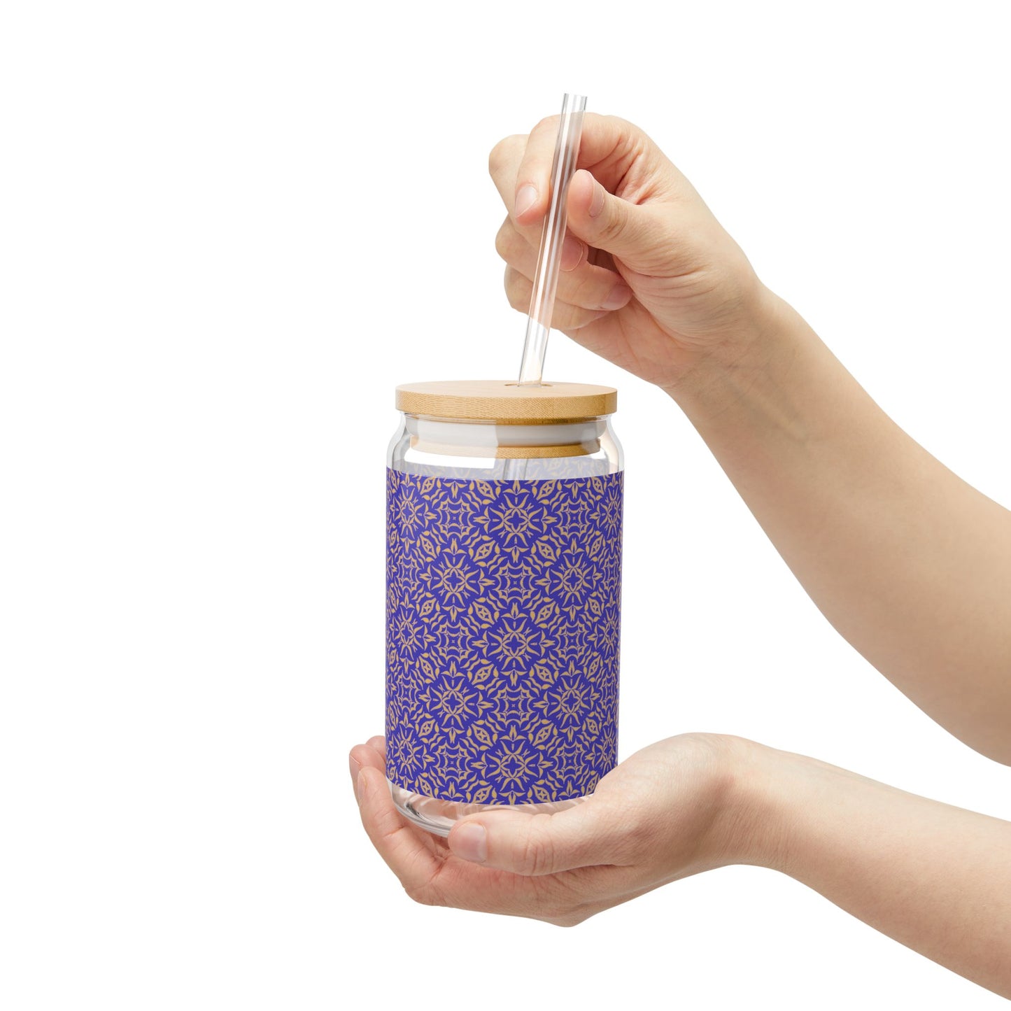 Copy of Sipper Glass, Royal Prim©, Purple & Gold, 16oz