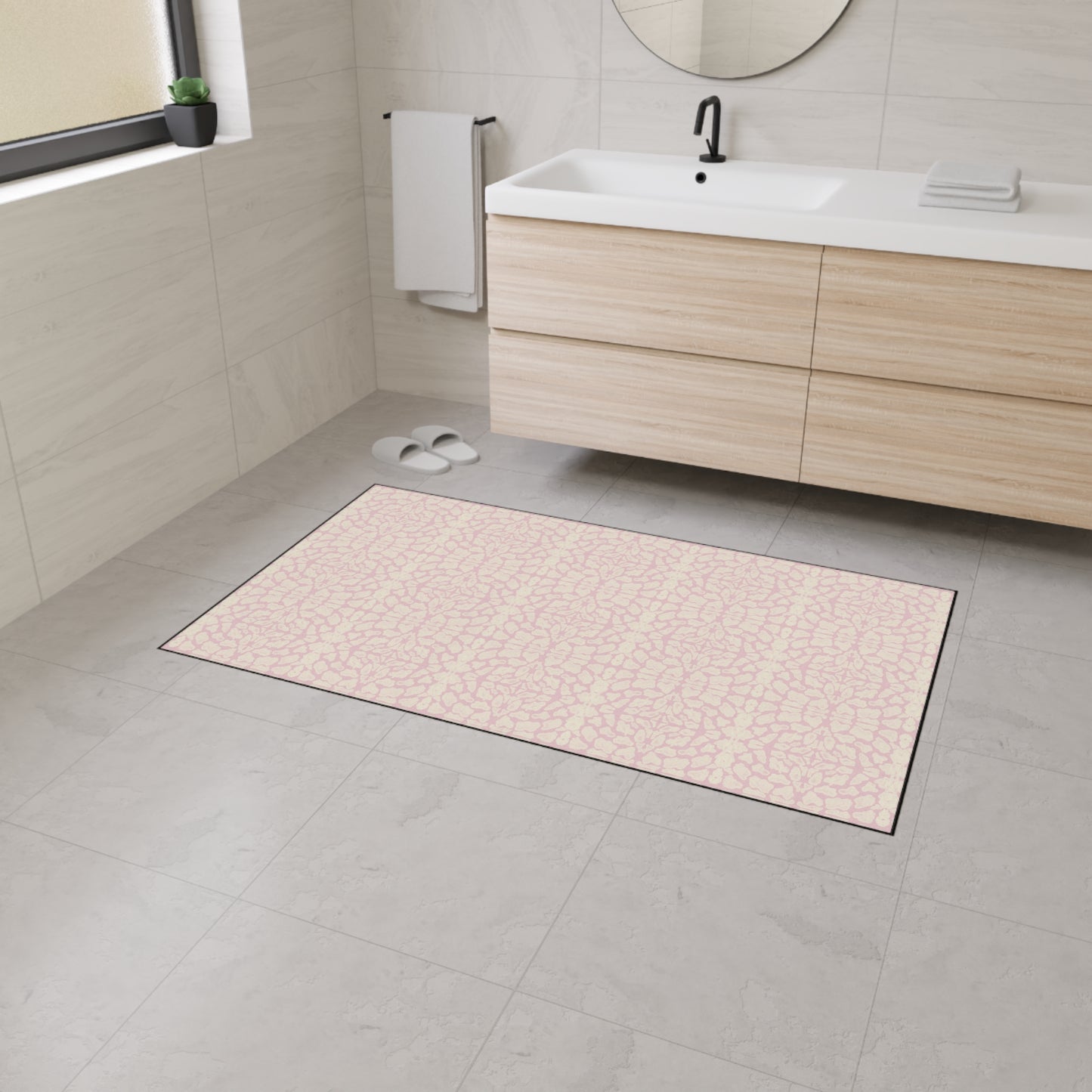 Elegant Heavy Duty Floor Mat Pink Shell, for Home and Office | Stylish Anti-Fatigue Mats | Perfect for Kitchen & Entryway
