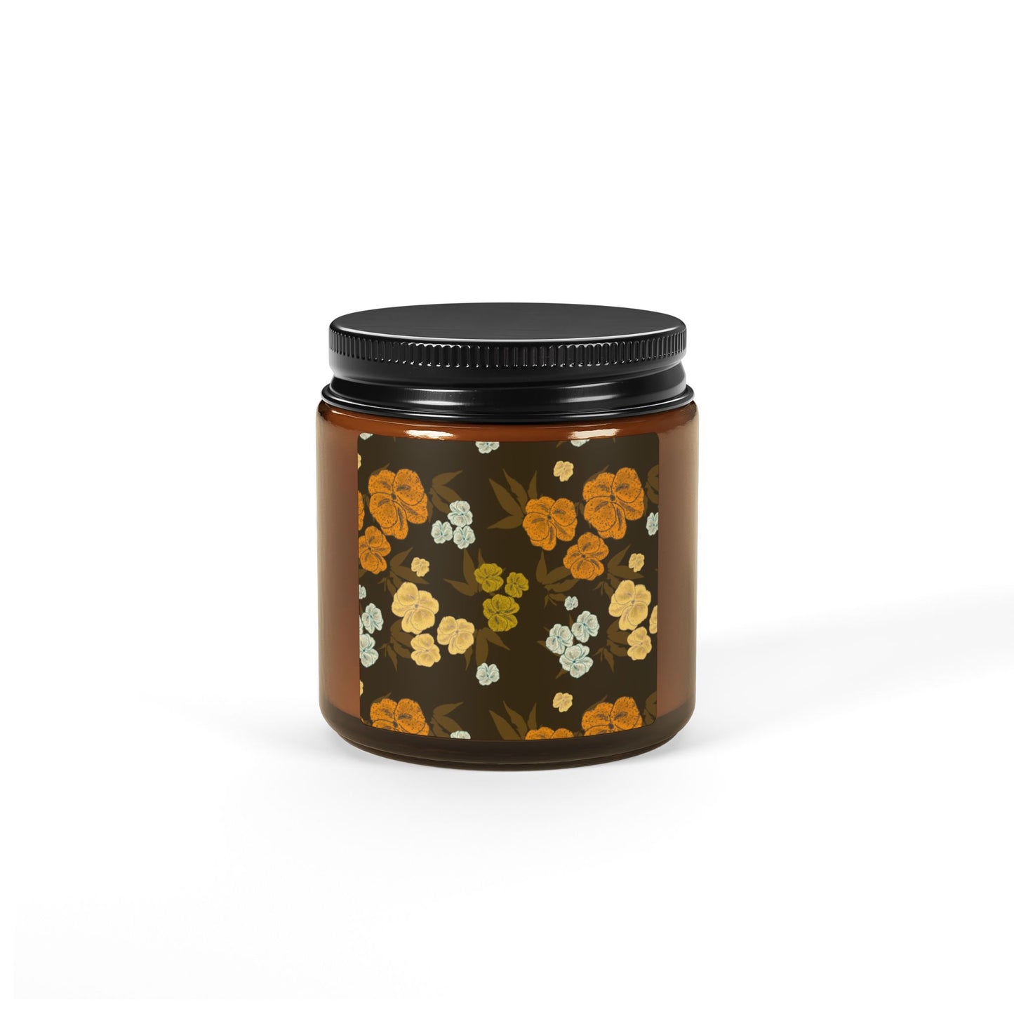 Textured Floral© Chocolate Brown, Scented Soy Candle | Eco-Friendly Home Decor, Featuring Textured Floral© in Chocolate Brown. Aromatherapy Gift