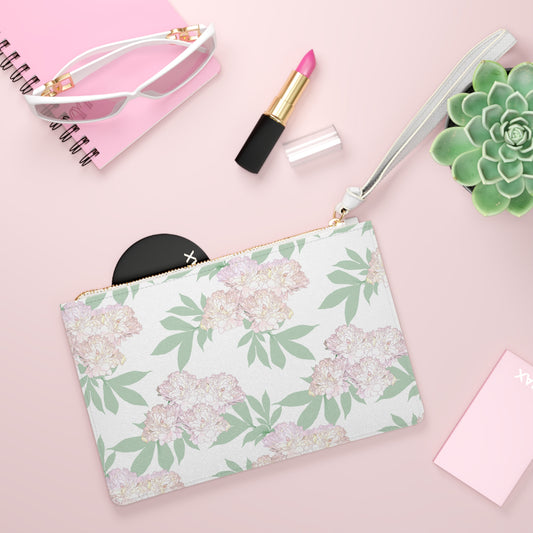 Clutch Bag, Rachel's Peonies© White