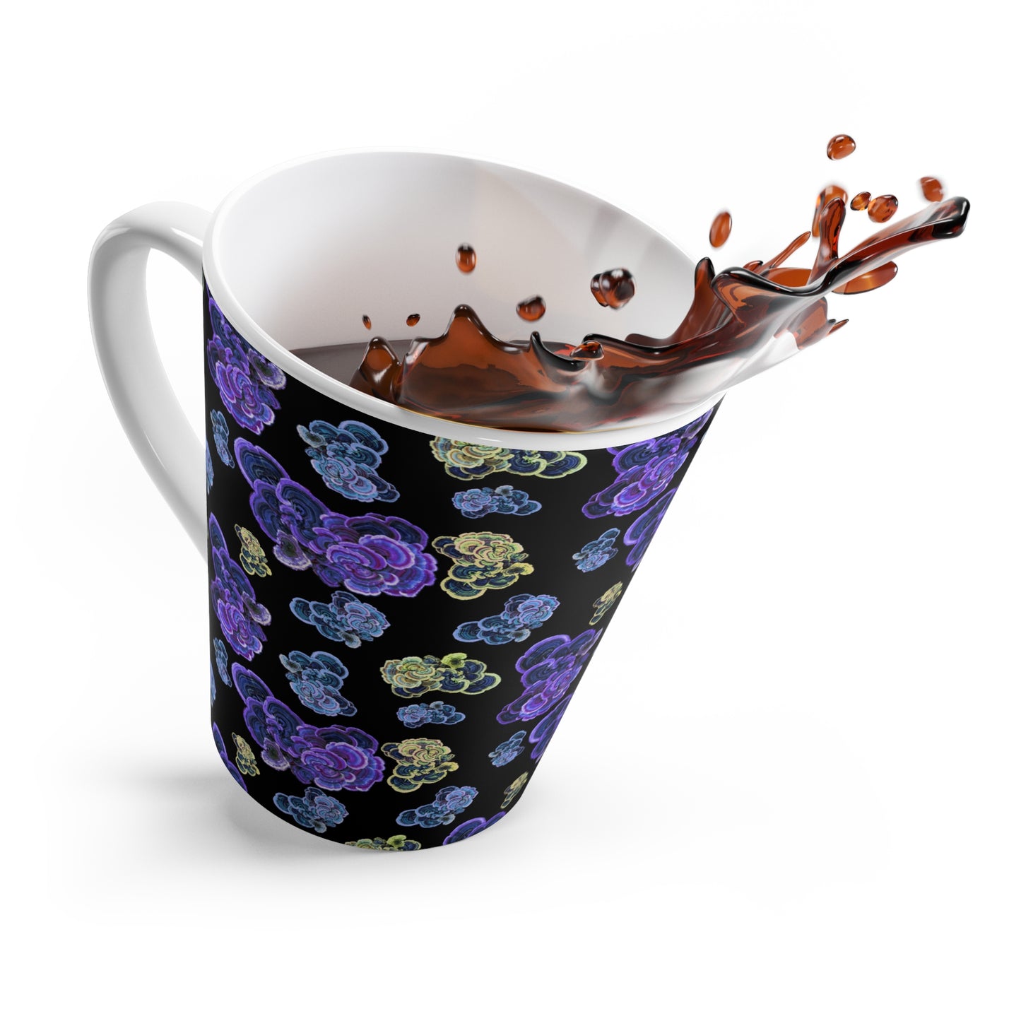 Latte Mug, Psychedellic Turkey Tail©, Purple