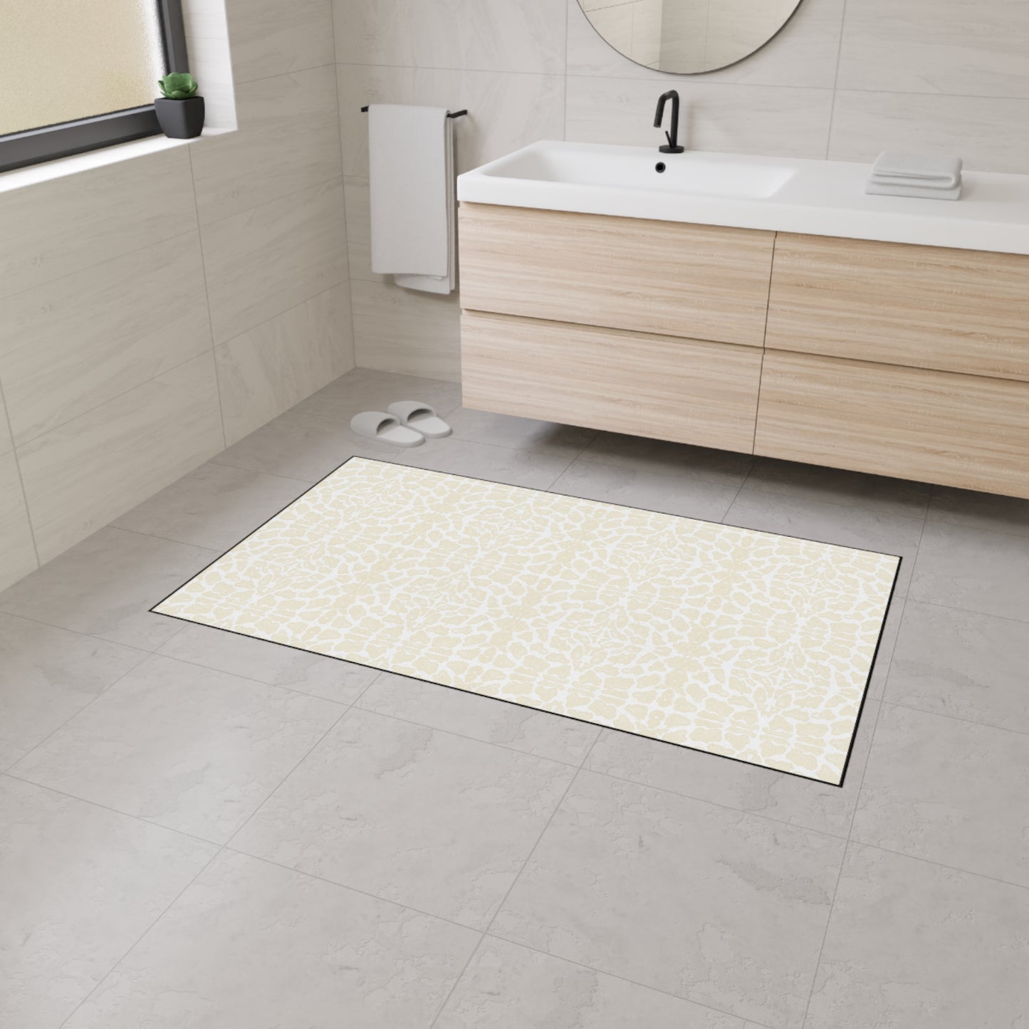 Heavy Duty Floor Mat - "Snow Leopard" Durable Area Rug, Non-Slip Home Decor, Heavy Traffic Welcome Mat, Kitchen & Entryway