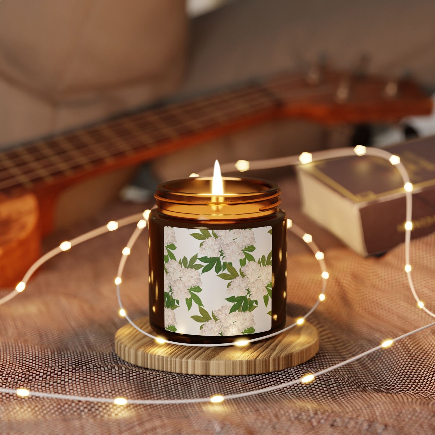 Aromatic Soy Candle Featuring Rachel's Peonies in White, Eco-Friendly Home Decor, Gift for Her, Relaxation Candle, Aromatherapy, Bridal Gift