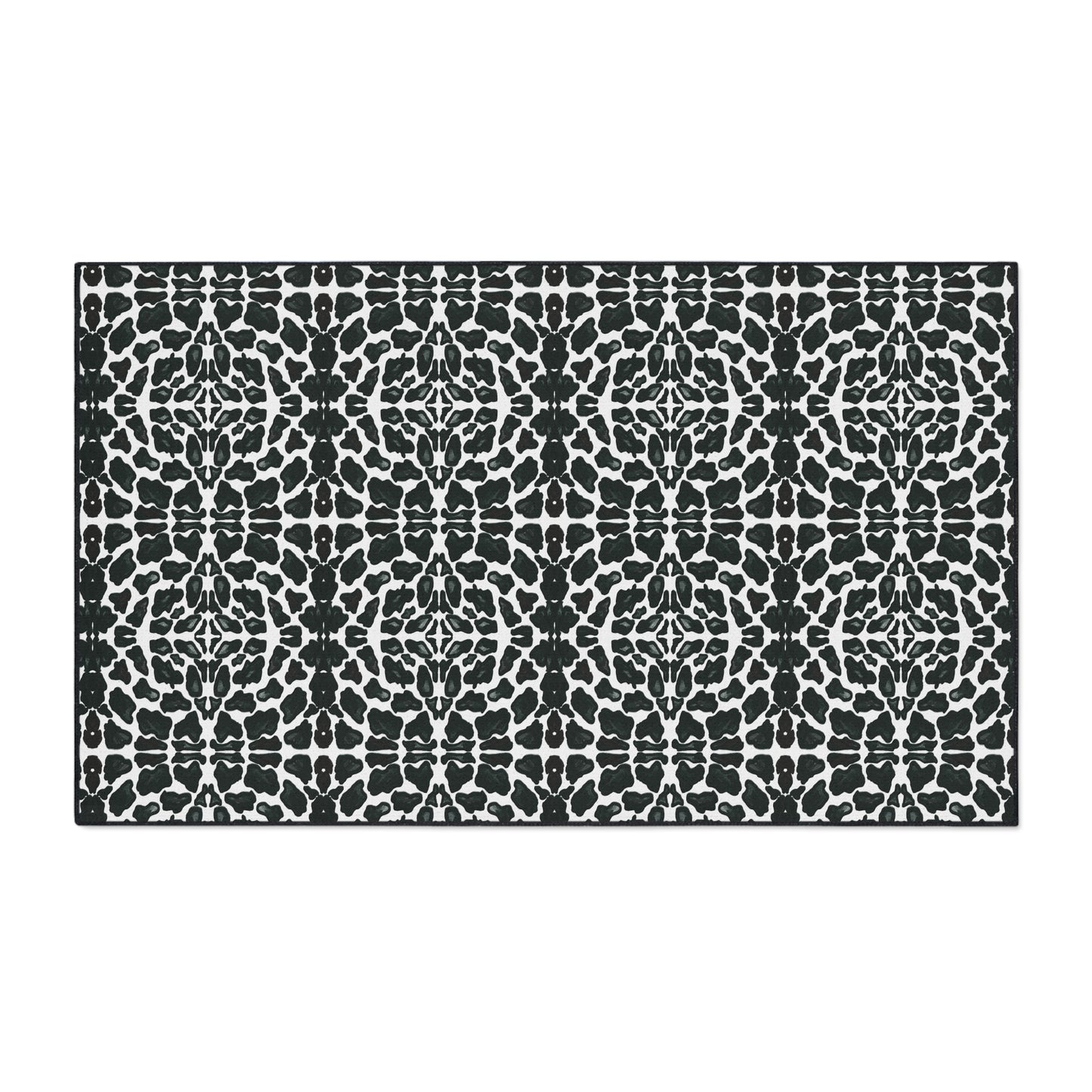 Elegant Heavy Duty Floor Mat | Animal Print Black and White Home Decor, Non-Slip Kitchen Rug, Bathroom Floor Covering, Indoor/Outdoor Use