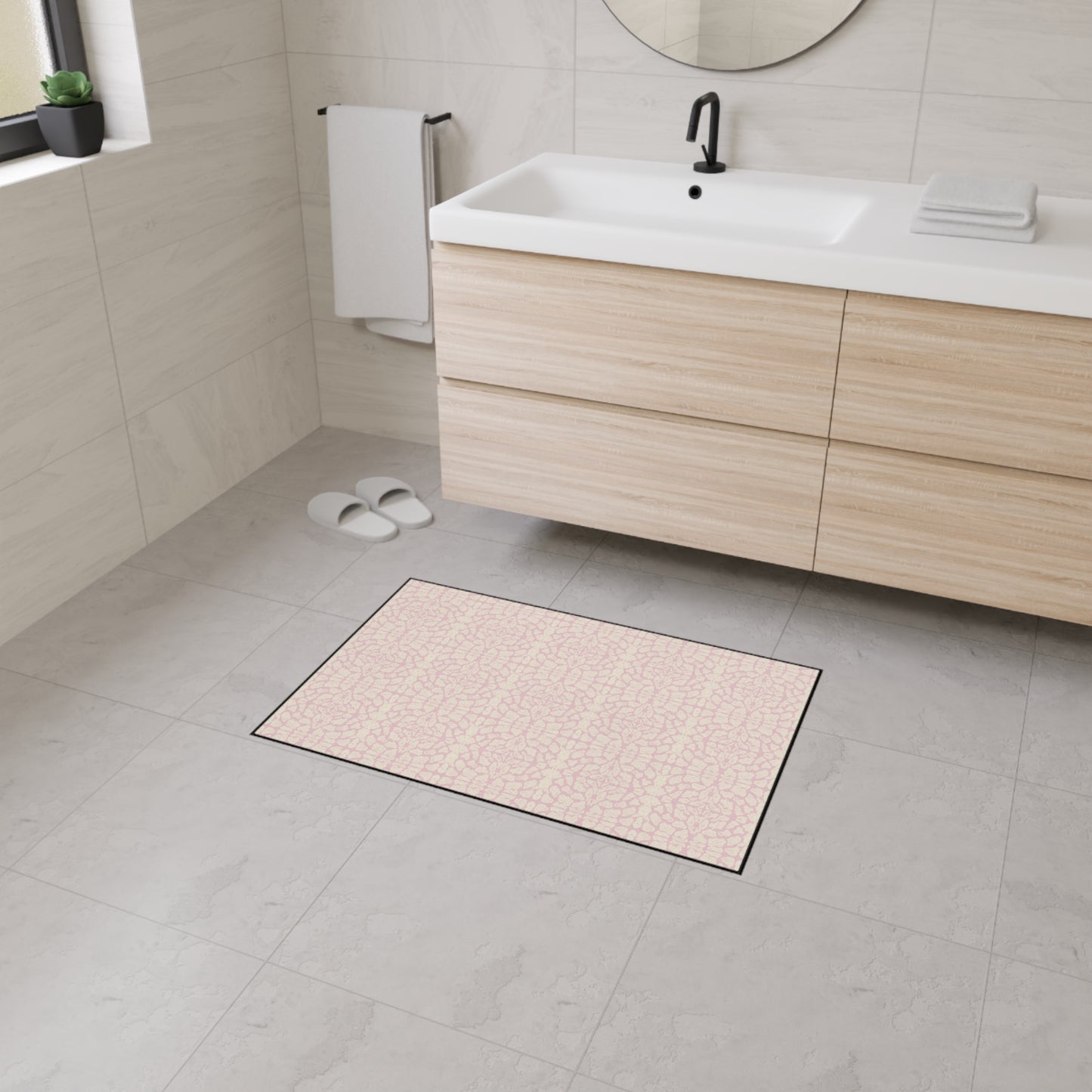 Elegant Heavy Duty Floor Mat Pink Shell, for Home and Office | Stylish Anti-Fatigue Mats | Perfect for Kitchen & Entryway
