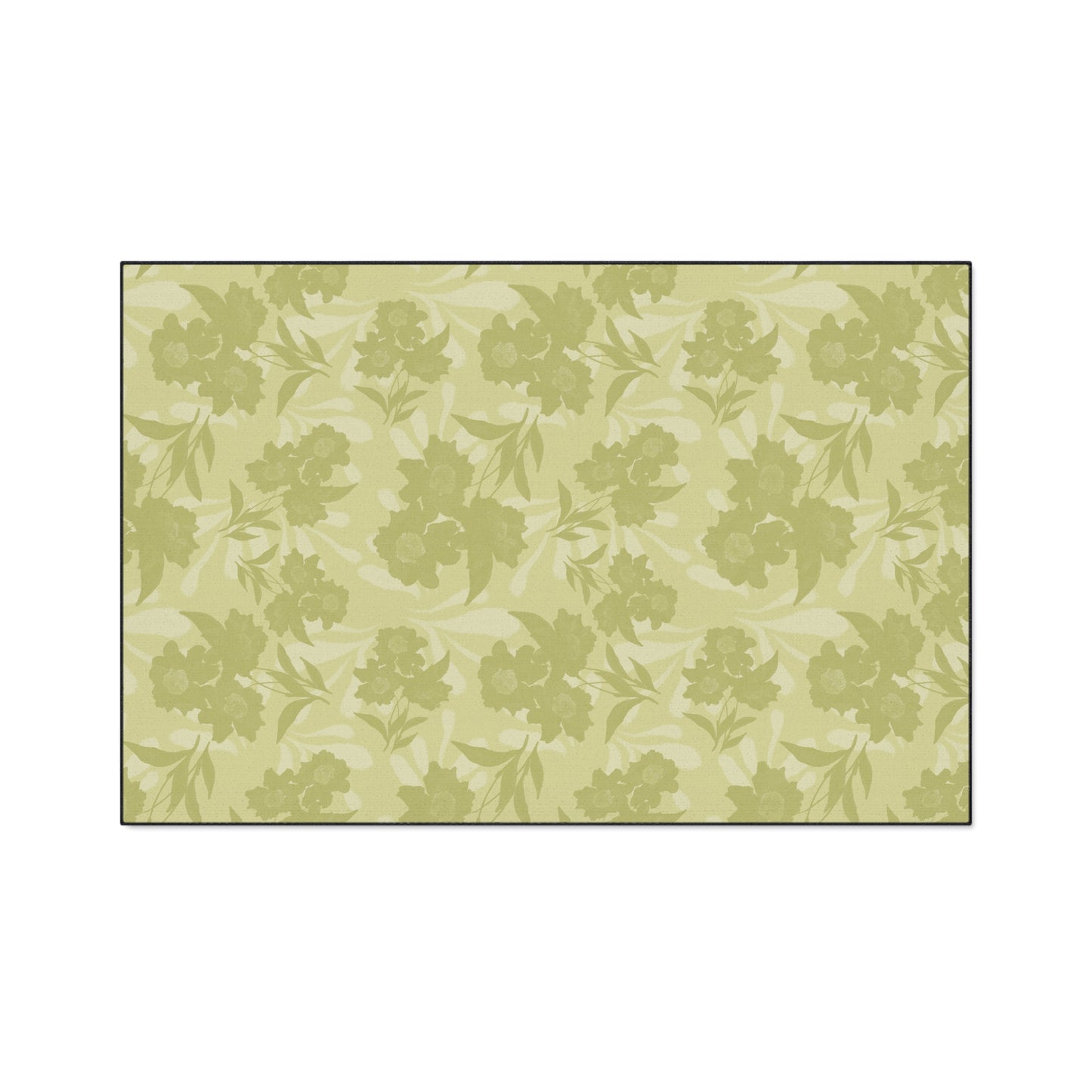 Floral Heavy Duty Floor Mat - Featuring Elaine© in Sage. Durable, Non-Slip Rug for Home, Kitchen, Workshop, Outdoor Use, Easy Maintenance