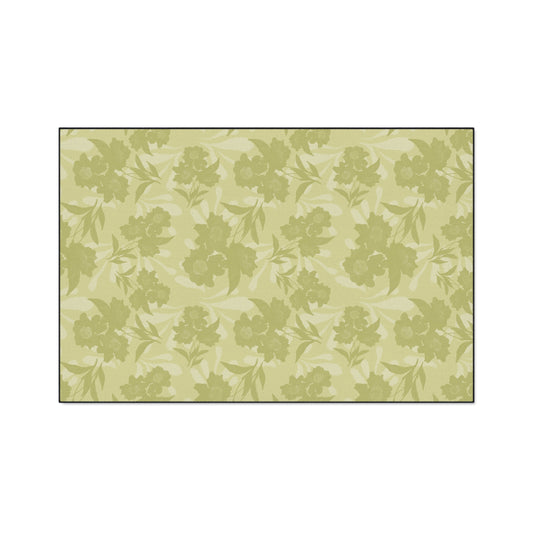 Floral Heavy Duty Floor Mat - Featuring Elaine© in Sage. Durable, Non-Slip Rug for Home Decor