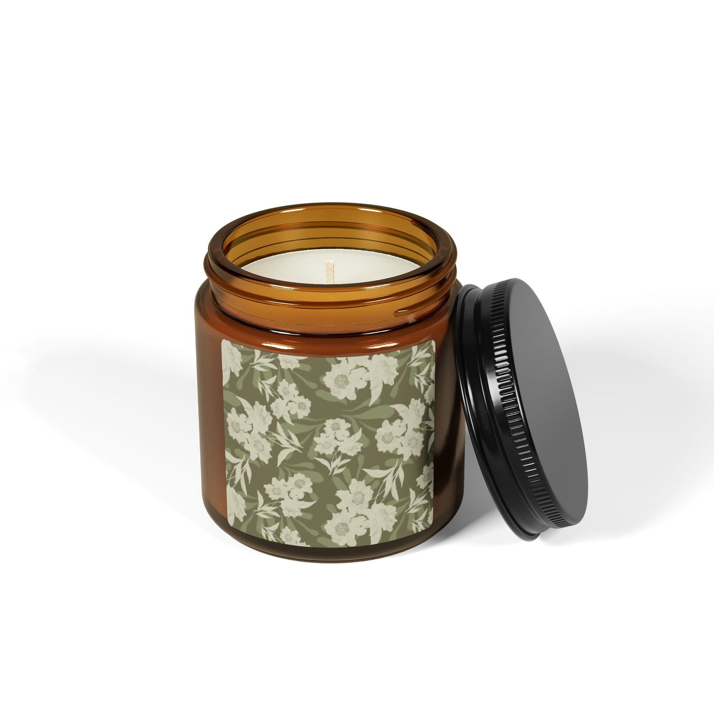 Floral Scented Candle, Featuring Elaine© in Olive, Relaxing Autumn Home Decor, Gift for Her, Aromatherapy Jar, Eco-Friendly Candle, Birthday Gift, Relaxation