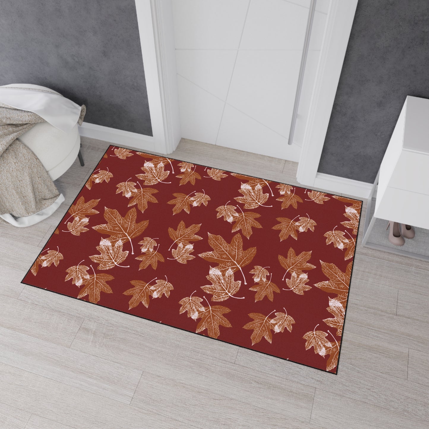 Autumn Leaves Heavy Duty Floor Mat - Seasonal Entrance Rug, Indoor/Outdoor Mat, Durable Welcome Mat, Thanksgiving Decor, Leaf Pattern