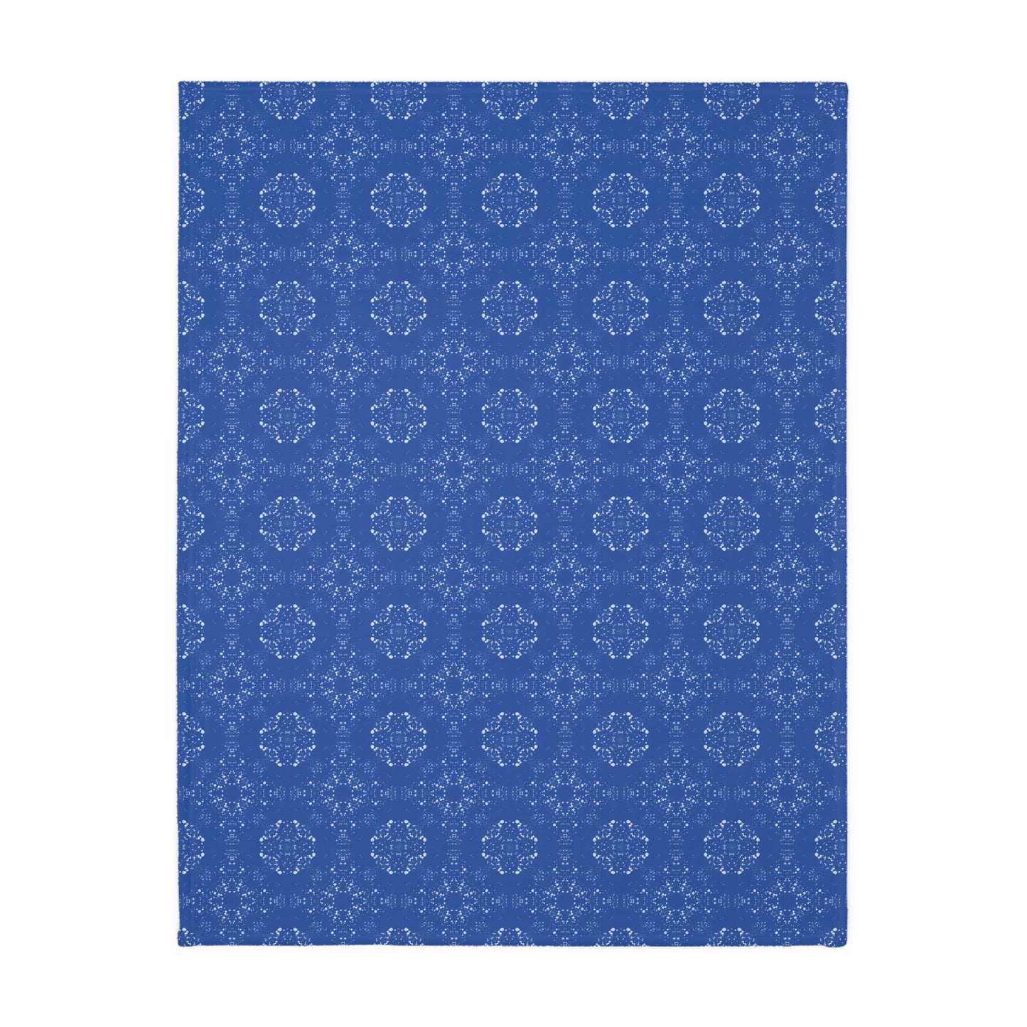 Velveteen Microfiber Blanket (Two-sided print) - Batik Scatter, Blue and White