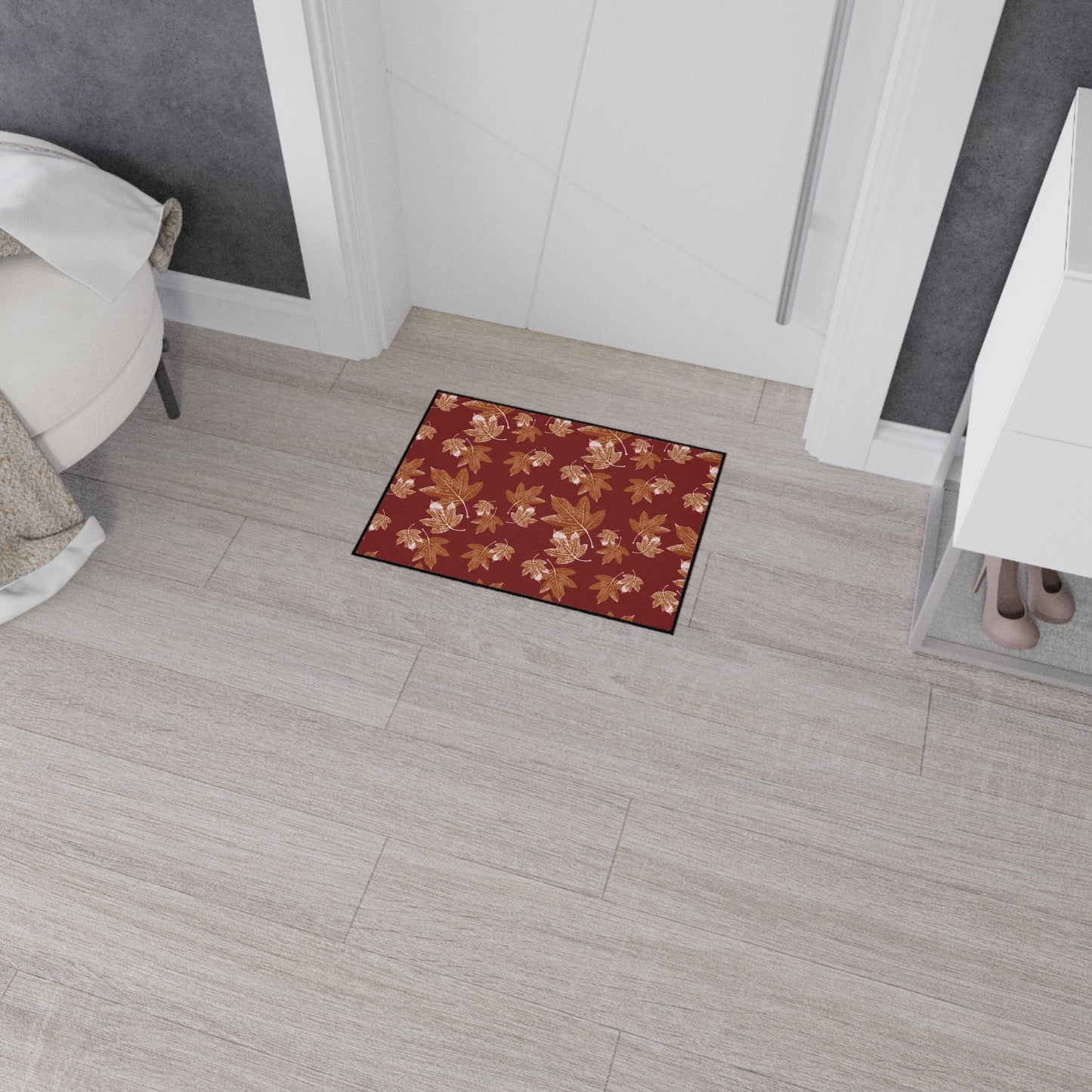 Autumn Leaves Heavy Duty Floor Mat - Seasonal Entrance Rug, Indoor/Outdoor Mat, Durable Welcome Mat, Thanksgiving Decor, Leaf Pattern