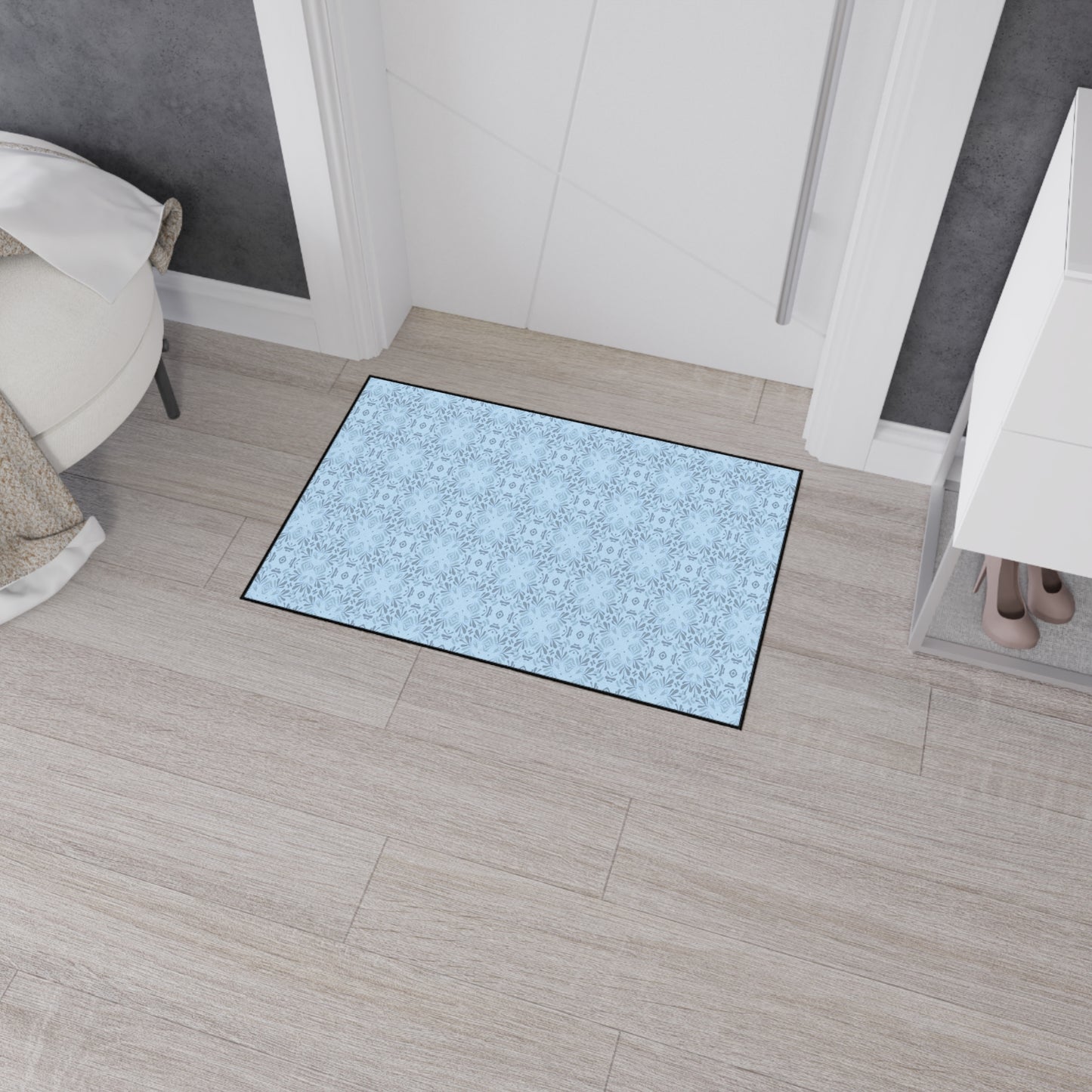 Stylish Heavy Duty Floor Mat Frond Splash Mini© Blue, for Durable Home Decor, Entryway Rug, Non-Slip Kitchen Mat, Modern Design