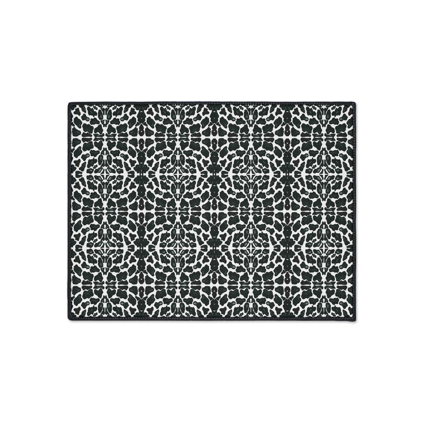 Elegant Heavy Duty Floor Mat | Animal Print Black and White Home Decor, Non-Slip Kitchen Rug, Bathroom Floor Covering, Indoor/Outdoor Use