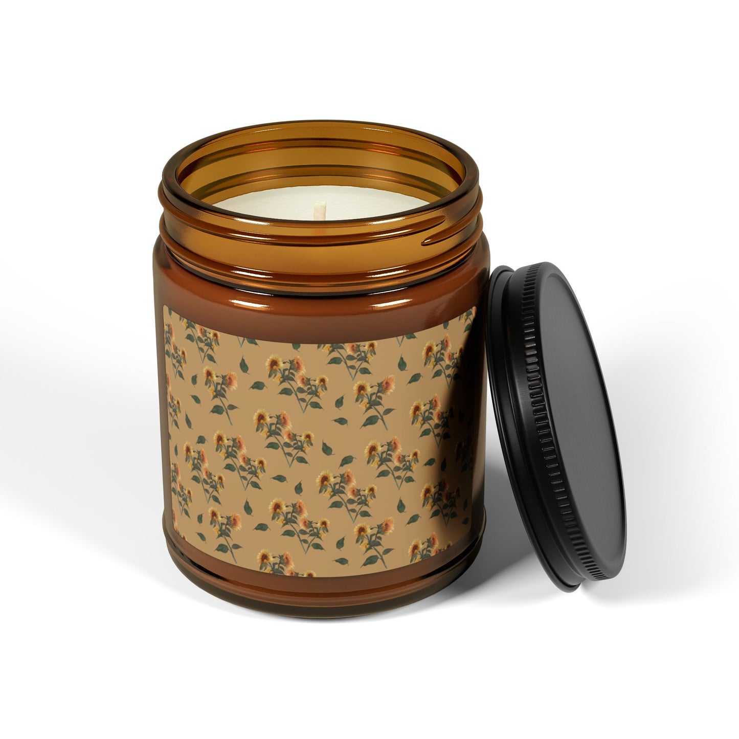 Aromatherapy Soy Candle, Sunflower Debut© Tan, Eco-Friendly Scented Candle, Relaxation Gift, Home Decor Candle, Natural Soy Wax Jar