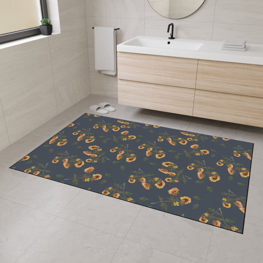 Floral Heavy Duty Floor Mat | Sunflower Debut© Hale, Stylish Kitchen Rug, Durable Entryway Mat, Indoor Carpet, Home Decor, Farmhouse Decor