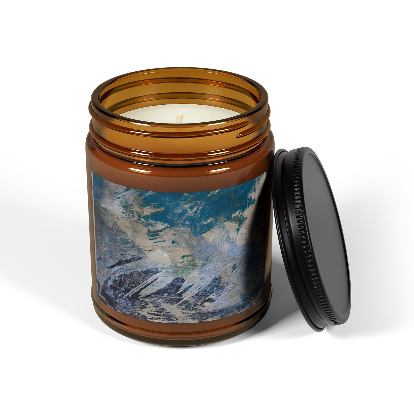 Relaxing Aromatic Soy Candle, Tidal© Blue, Amber Jar Candle, Home Décor, Gift for Her, Cozy Vibes, Spa Night, Eco-Friendly