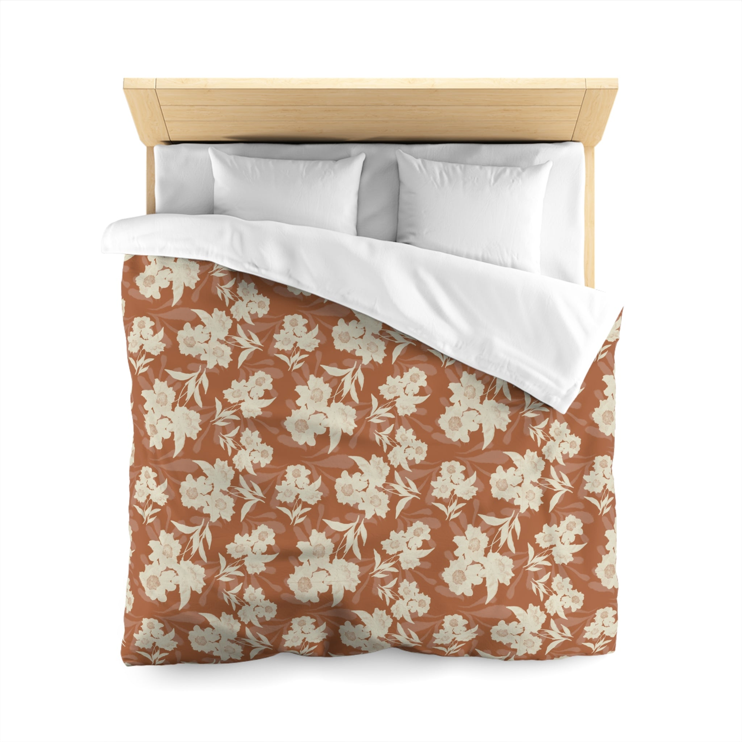 A collection of three Duvet Cover Sets with the designed named Rachel's Peonies® by Elizabeth R. Domogala in three colorways: Tan, Lush and white.