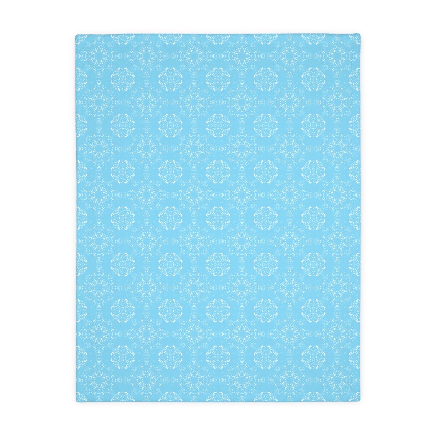 Velveteen Microfiber Blanket (Two-sided print) - Batik Scatter, Light Blue