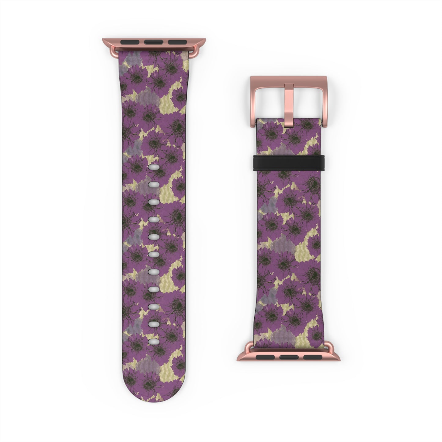 Floral Purple Leopard Watch Band — Patterned Apple Watch Strap