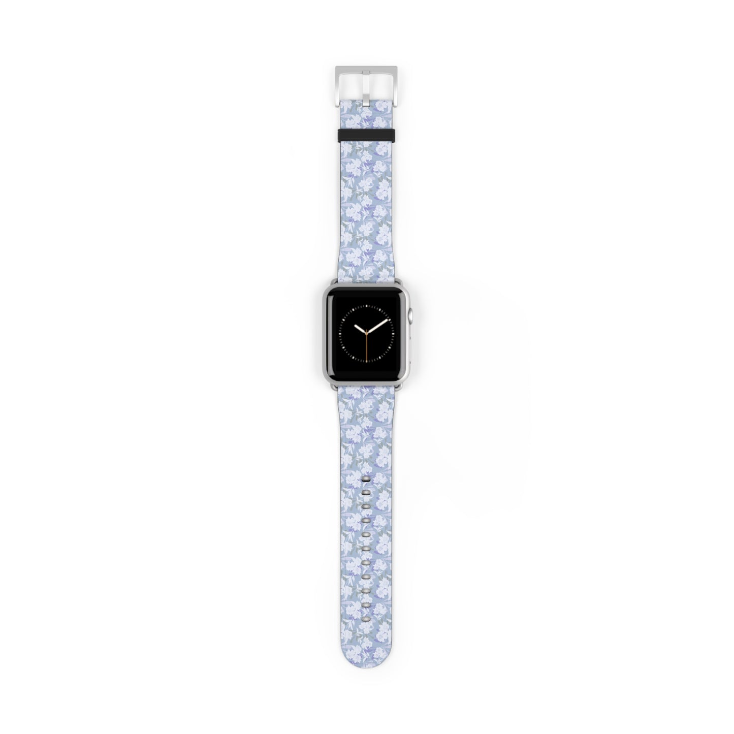 Pastel Periwinkle Floral Watch Band — Lightweight Garden Pattern Strap for Apple Watch