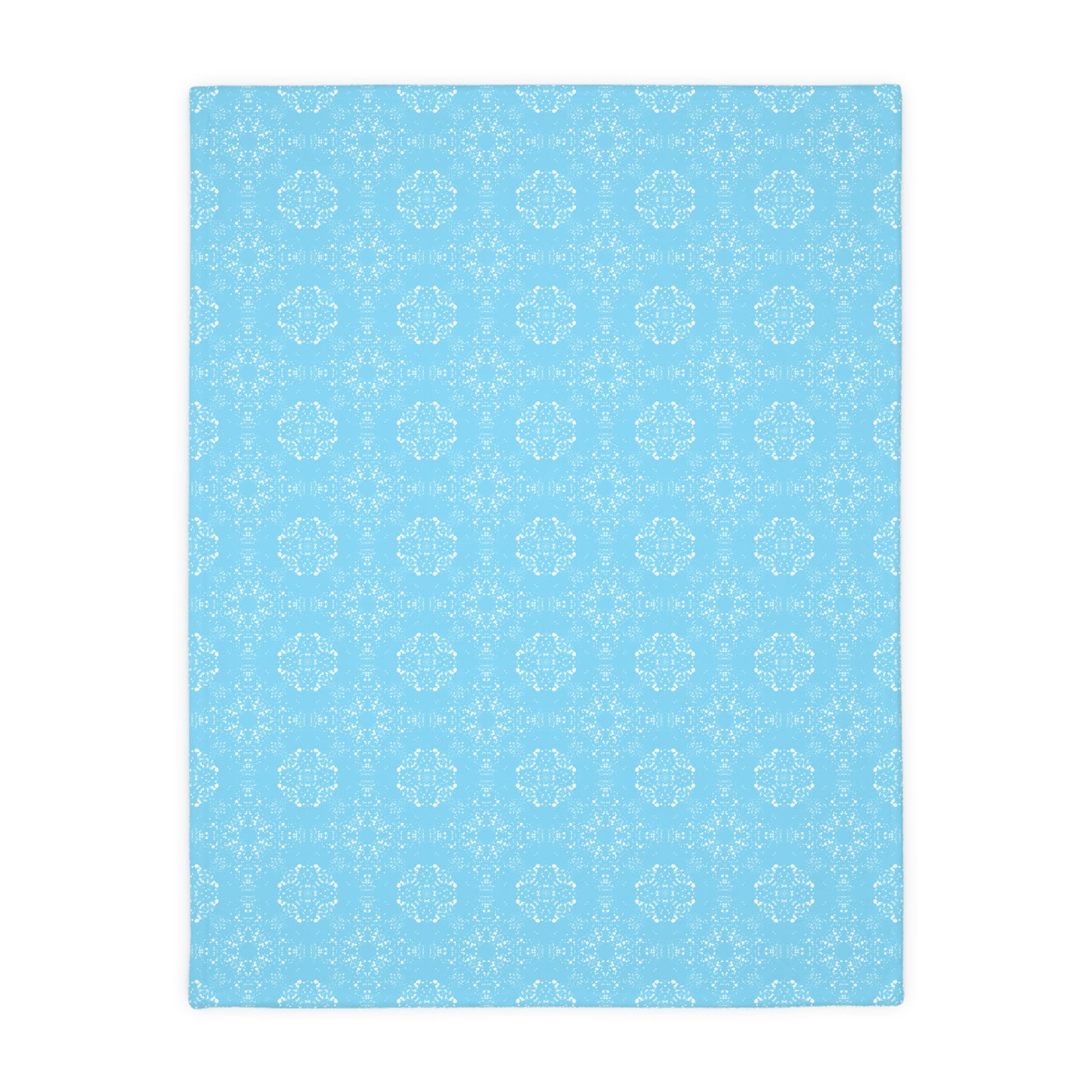 Velveteen Microfiber Blanket (Two-sided print) - Batik Scatter, Light Blue