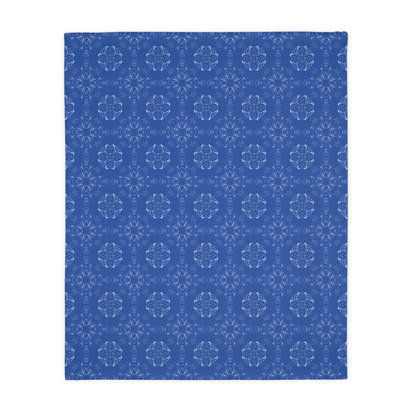 Velveteen Microfiber Blanket (Two-sided print) - Batik Scatter, Dark Blue