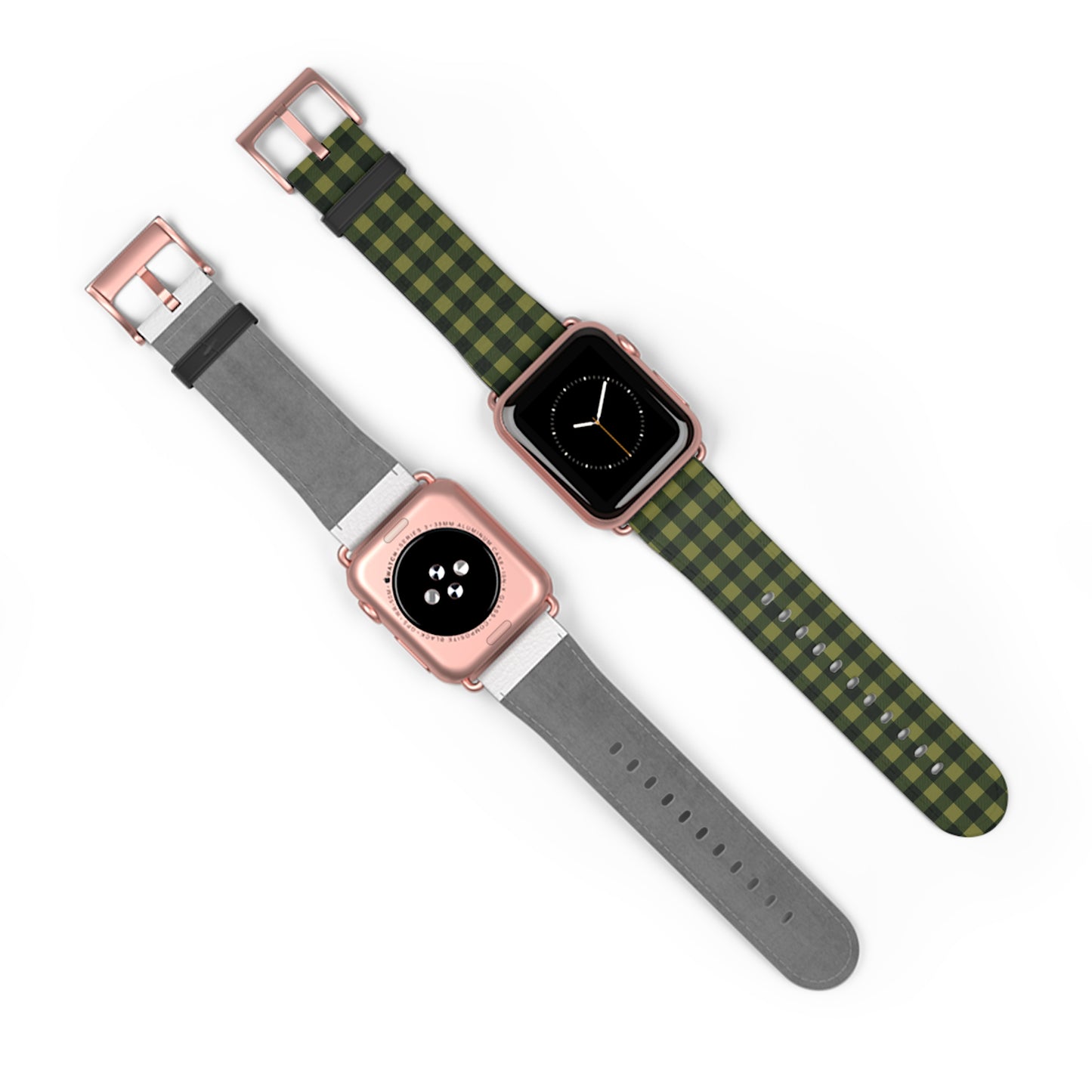 Green Buffalo Plaid Watch Band — Lightweight Patterned Apple Watch Strap