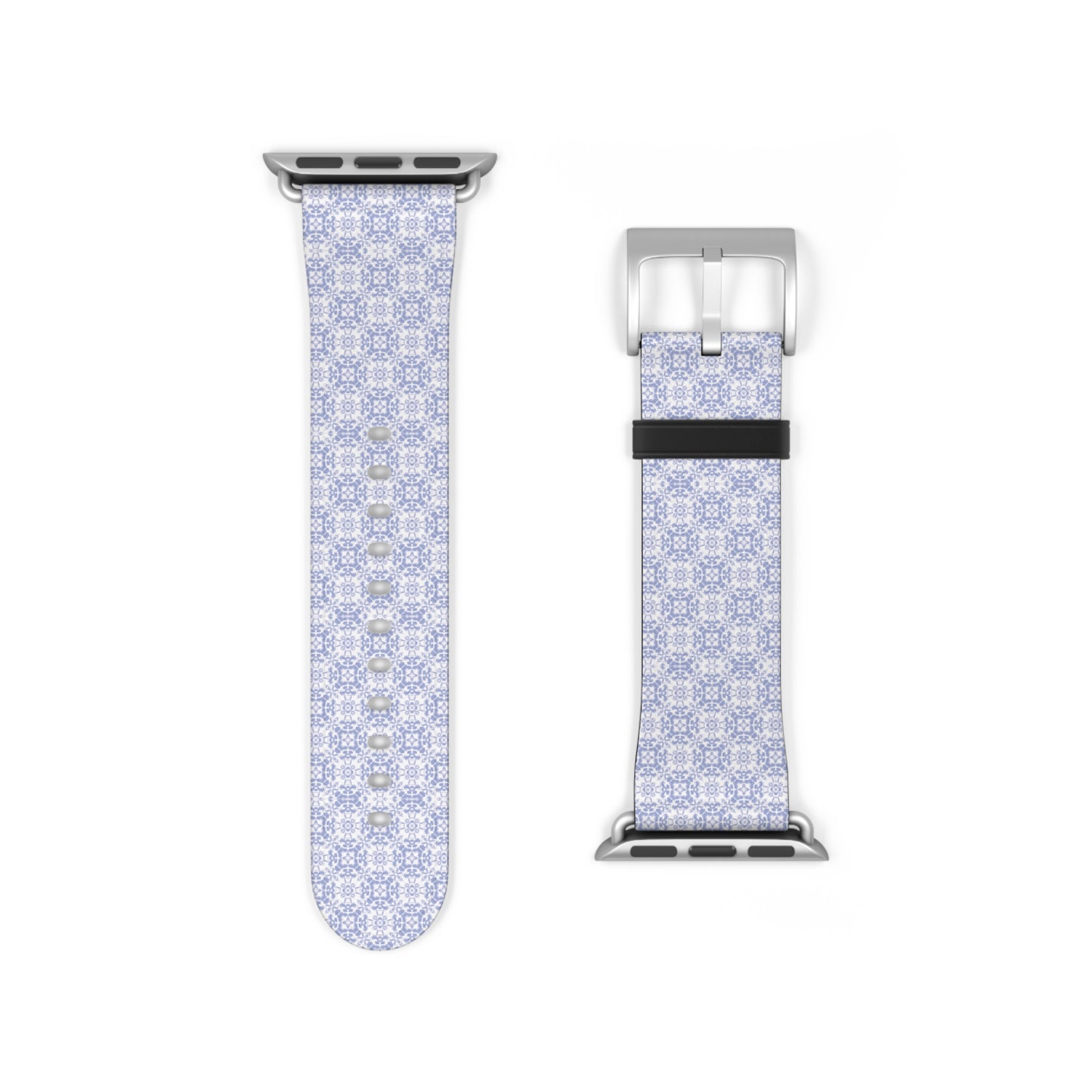 Lavender Tile Silicone Watch Band — Floral Geometric Apple Watch Strap