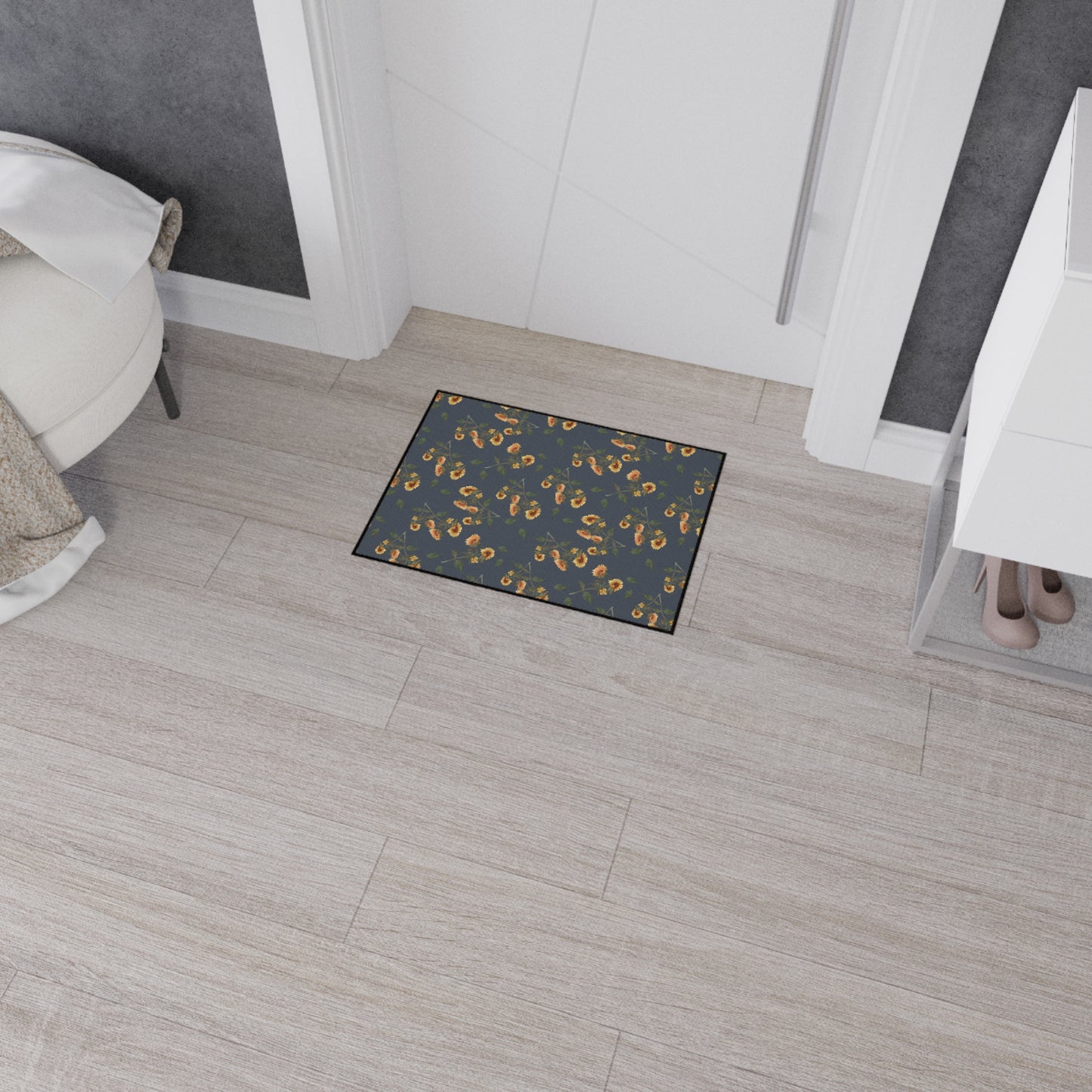 Floral Heavy Duty Floor Mat | Sunflower Debut© Hale, Stylish Kitchen Rug, Durable Entryway Mat, Indoor Carpet, Home Decor, Farmhouse Decor