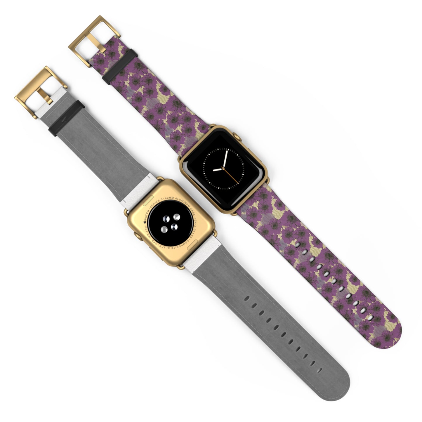 Floral Purple Leopard Watch Band — Patterned Apple Watch Strap