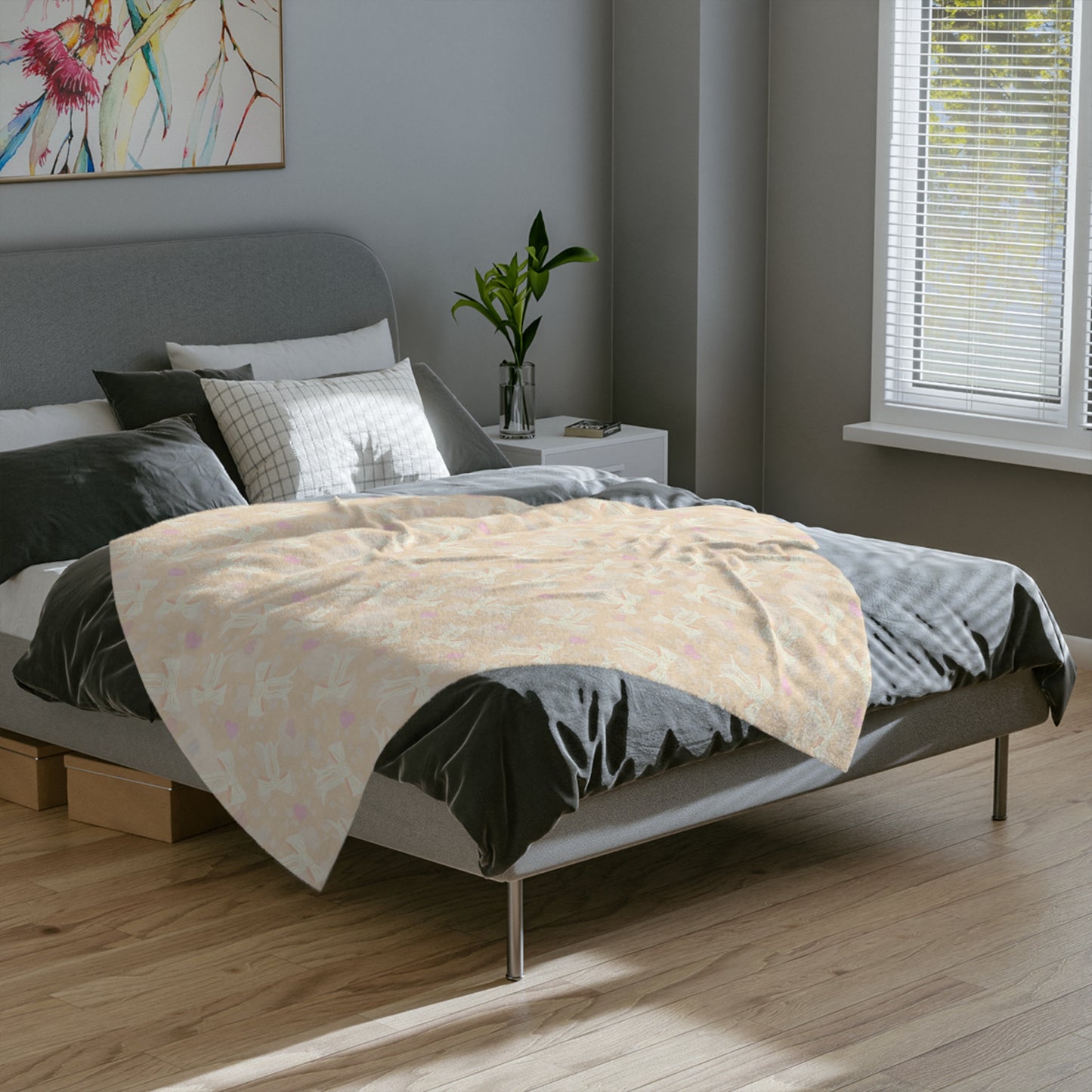 Velveteen Microfiber Blanket — Soft Pastel Floral Unicorn Throw for Nursery & Gifts