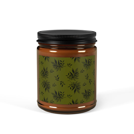 Relaxing Scented Soy Candle - Eco-Friendly Amber Jar, Featuring Vintage Leaf Toss© Aromatherapy Gift, Home Décor, Self-Care, Stress Relief