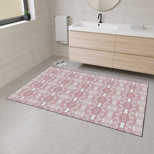 Stylish Heavy Duty Floor Mat, Half Bambo© Dusty Rose, Non-slip Entrance Rug, Boho Home Decor, Kitchen Mat, Indoor/Outdoor Mat,