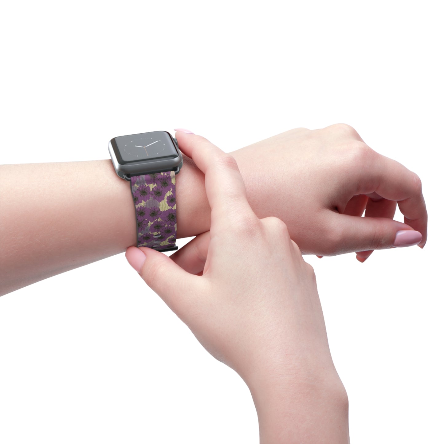 Floral Purple Leopard Watch Band — Patterned Apple Watch Strap