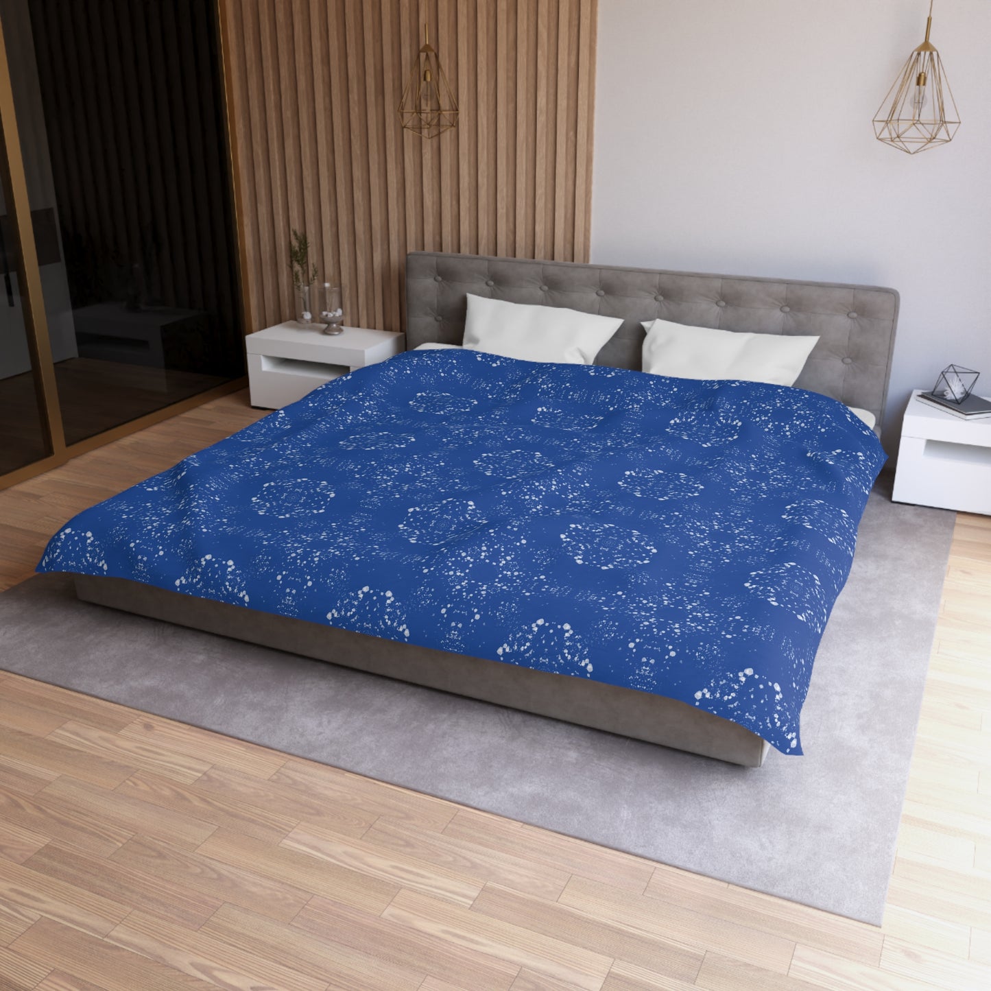 Microfiber Duvet Cover - Batik Scatter©, Dark Blue