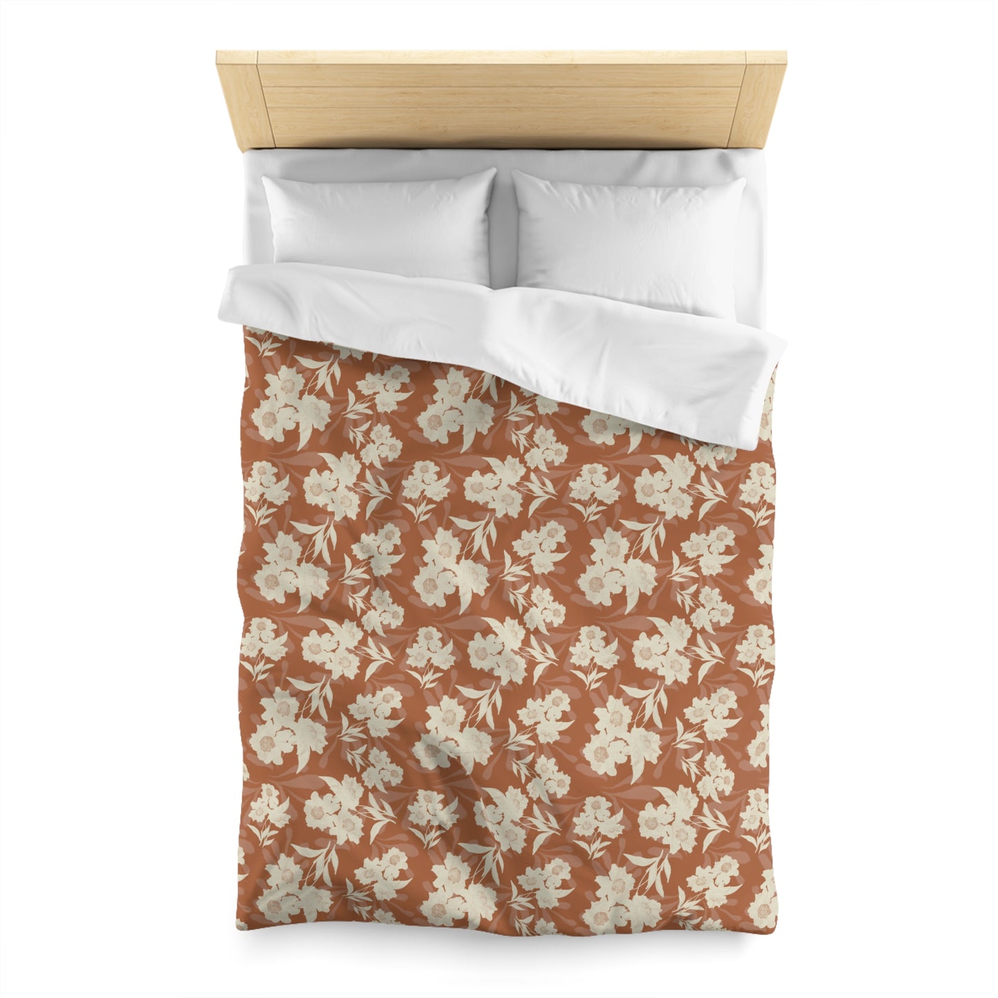 Microfiber Duvet Cover - Featuring Elaine© and Frond Splash©, Copper
