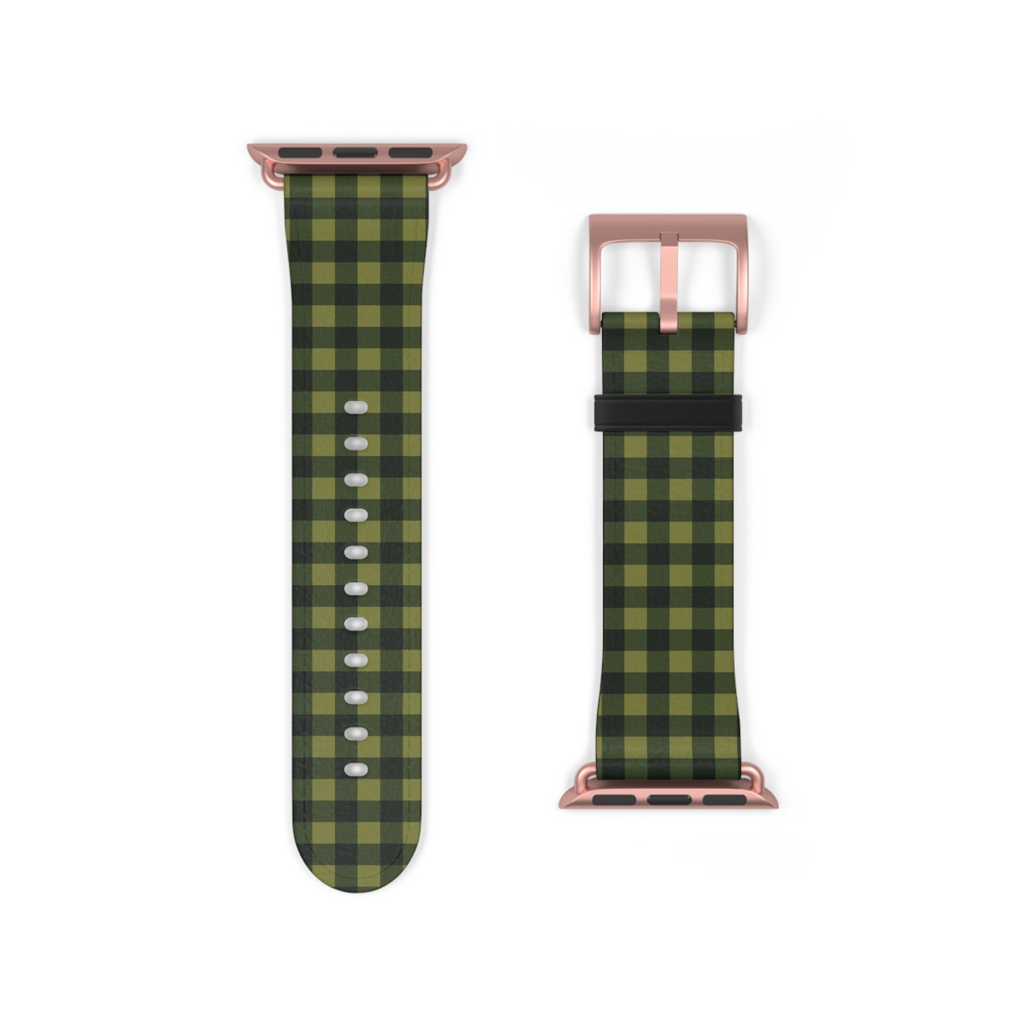 Green Buffalo Plaid Watch Band — Lightweight Patterned Apple Watch Strap