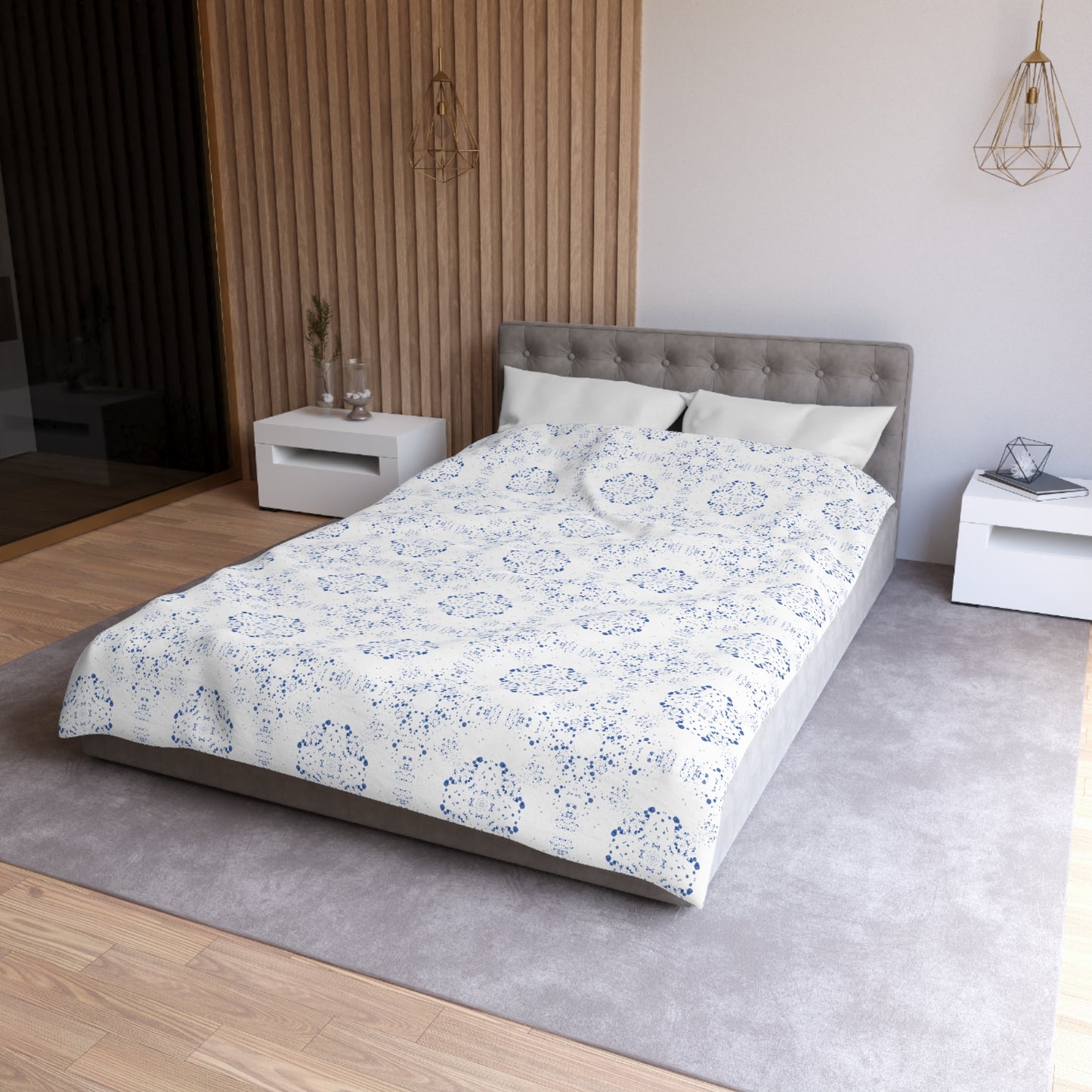 Microfiber Duvet Cover - Batik Scatter, Light Blue